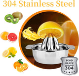 Manual Hand Press Squeezer With Bowl, Stainless Steel Fruit Squeezer, Household Pressed Juice Maker, Lime & Orange Squeezer with Built-In Bowl & Strainer