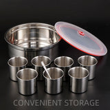 7 Grid Steel Spice Box With Spoon, Kitchen Household Masala Dabba, Stainless Steel Seasoning Box, Round Spice Jar with Transparent Lid, Multifunctional And Elegant Spice Box