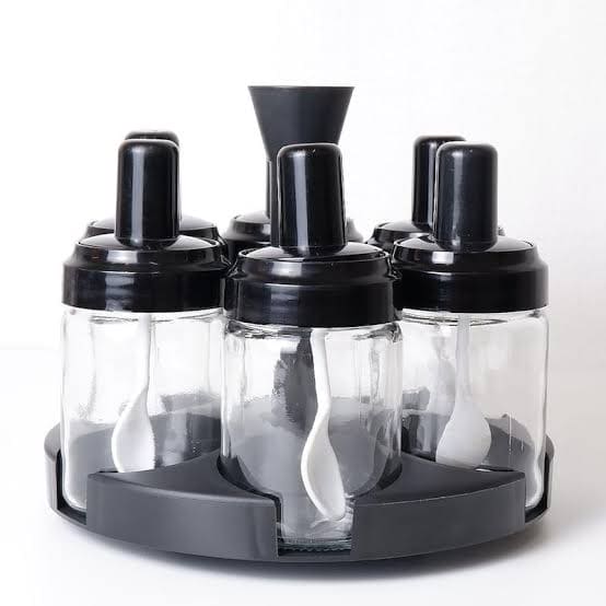 Set Of 6 Rotating Spice Rack,360 Spice Rotating Bottles, Multipurpose Revolving Spice Rack Condiment Set