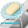 Sea Shell Soap Dish, Anti Slip Creative Soap Box, Self Draining Soap Bar Holder, Bathroom Silicone Soap Dish Tray, Kitchen Countertop Sink Splash Drying Mat, Sponge Drain Pad Rack, Silicone Washing Table Soap Tray
