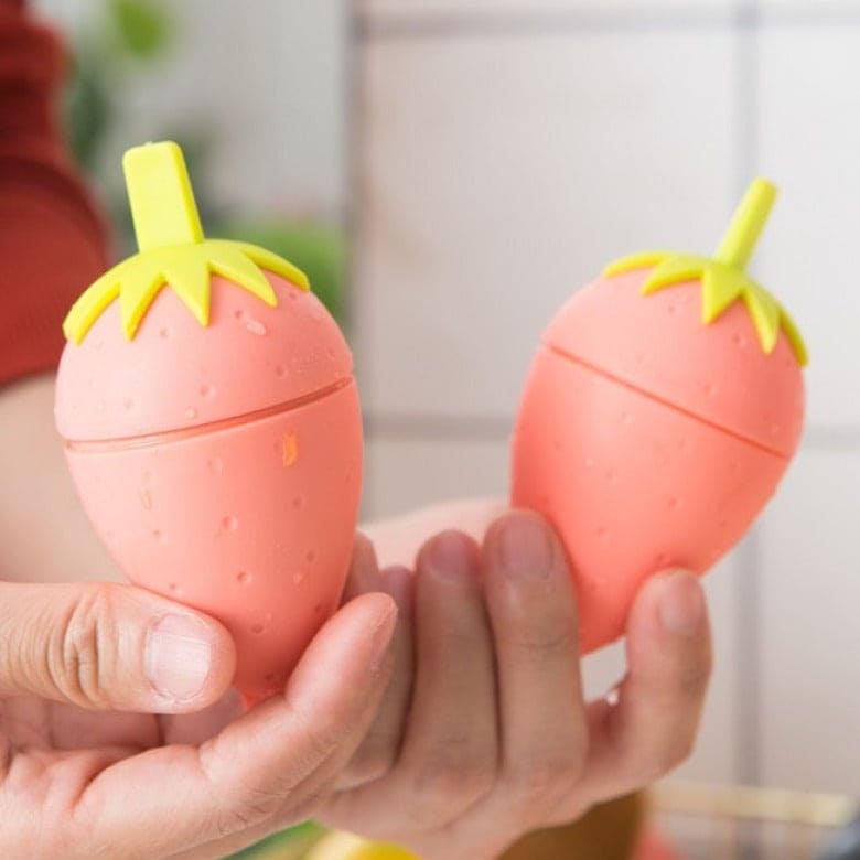 Set Of 6 Strawberry Popsicle Mold, Reusable Plastic Ice Cream Mold, Homemade Strawberry Ice Lolly Maker