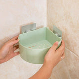 Self Adhesive Corner Rack – Wall Mounted Bathroom & Kitchen Storage Shelf