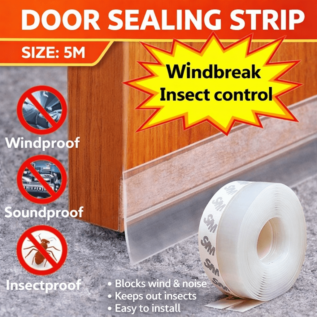 Self Adhesive Door Bottom Seal Strip for Wind Noise Dust & Insect Protection