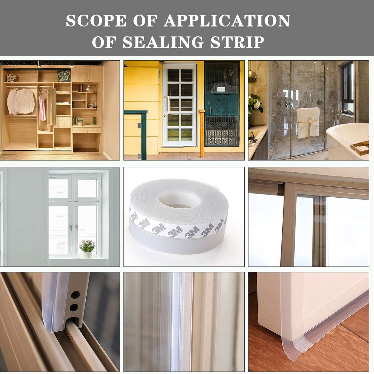 Self Adhesive Door Bottom Seal Strip for Wind Noise Dust & Insect Protection