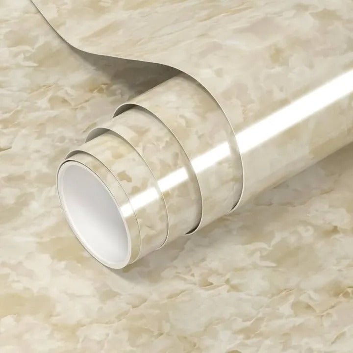 Self-Adhesive Marble Sheet – Oil & Heat Resistant Kitchen Wallpaper
