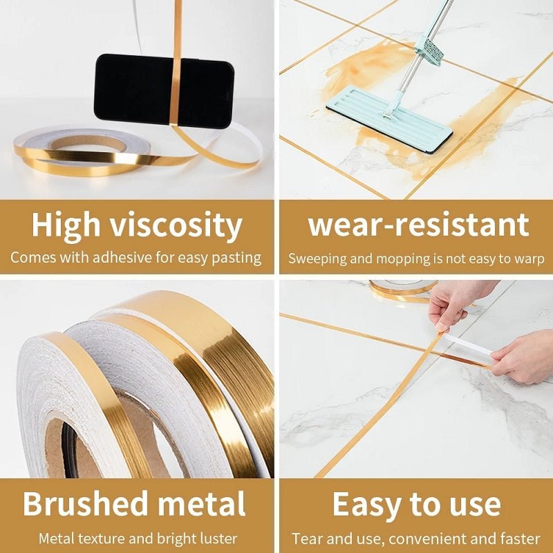 Golden Self-Adhesive Decorative Tape 1cm × 50m – Craft & DIY Premium Tape