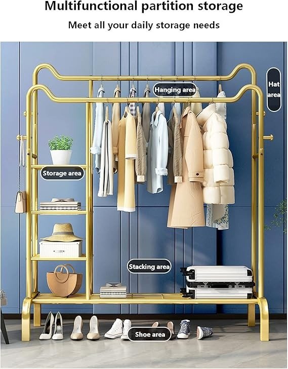 Shelf & Hang Clothing Organizer – Freestanding Wardrobe Rack