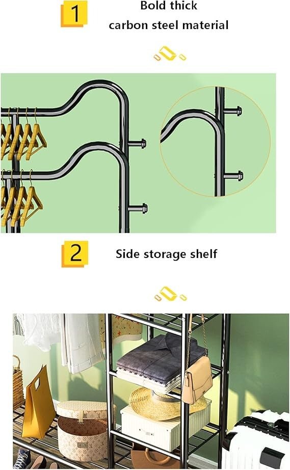 Shelf & Hang Clothing Organizer – Freestanding Wardrobe Rack