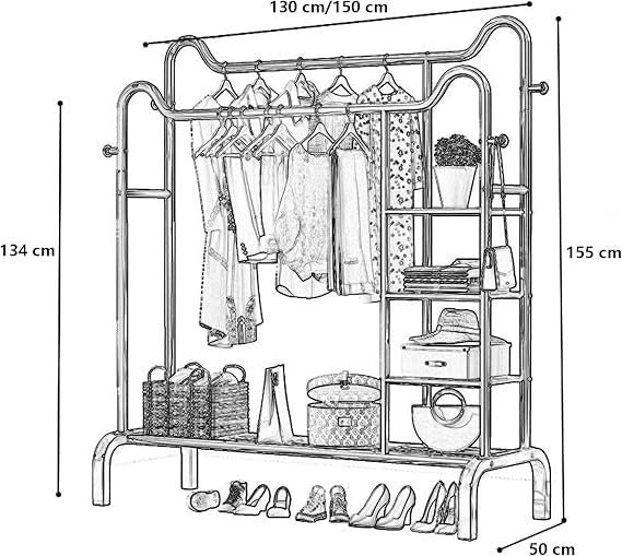 Shelf & Hang Clothing Organizer – Freestanding Wardrobe Rack