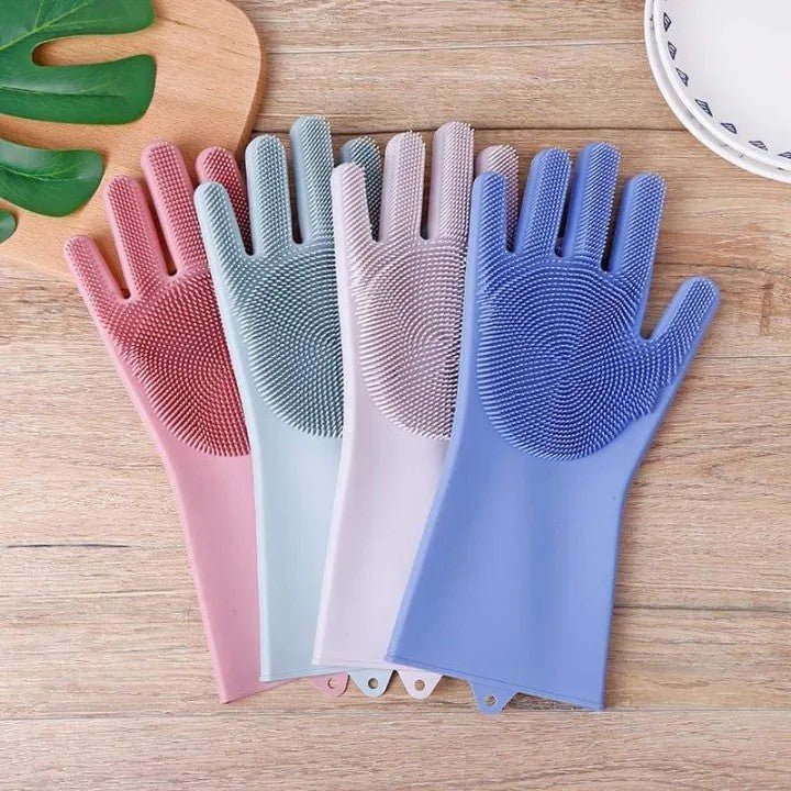 Silicone Magic Washing Gloves – Reusable Cleaning Gloves Pair
