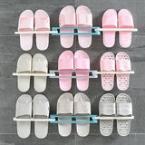 Foldable Slipper Rack, 3 in 1 Shoe Rack Wall Mounted Shoe Rack, Multifunctional Flip Flops Foldable Towel Rack, Cabi Lock Folding Shoe For Entrance, PP Sandals Slippers Hanger, Home Bathroom Shoe Shelf