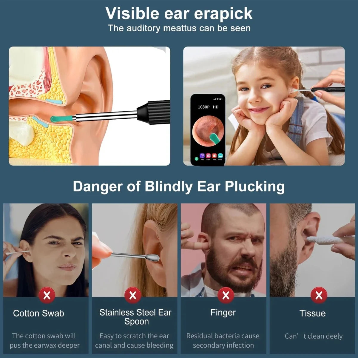 Smart Ear Cleaning Camera Tool – 7 Pieces | saadiq.pk