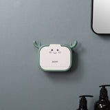 Cartoon Sticking Soap Box, Antler Drain Soap Box with Hook, Wall Mounted Soap Dish, Multipurpose Soap Organizer, Creative Bathroom Household Soap Box Storage Rack