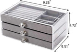 Soft Velvet Jewelry Box – 3-Drawer Jewelry Storage Organizer for Rings, Earrings & Bracelets