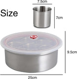 7 Grid Steel Spice Box With Spoon, Kitchen Household Masala Dabba, Stainless Steel Seasoning Box, Round Spice Jar with Transparent Lid, Multifunctional And Elegant Spice Box