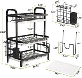 Stainless Steel 3-Tier Dish Rack – Durable Kitchen Organizer