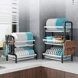 Stainless Steel 3-Tier Dish Rack – Durable Kitchen Organizer