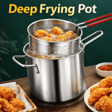 Stainless Steel Deep Frying Pot with Oil Strainer Basket – Kitchen Fryer Pan
