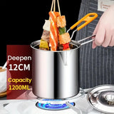 Stainless Steel Deep Frying Pot with Oil Strainer Basket – Kitchen Fryer Pan