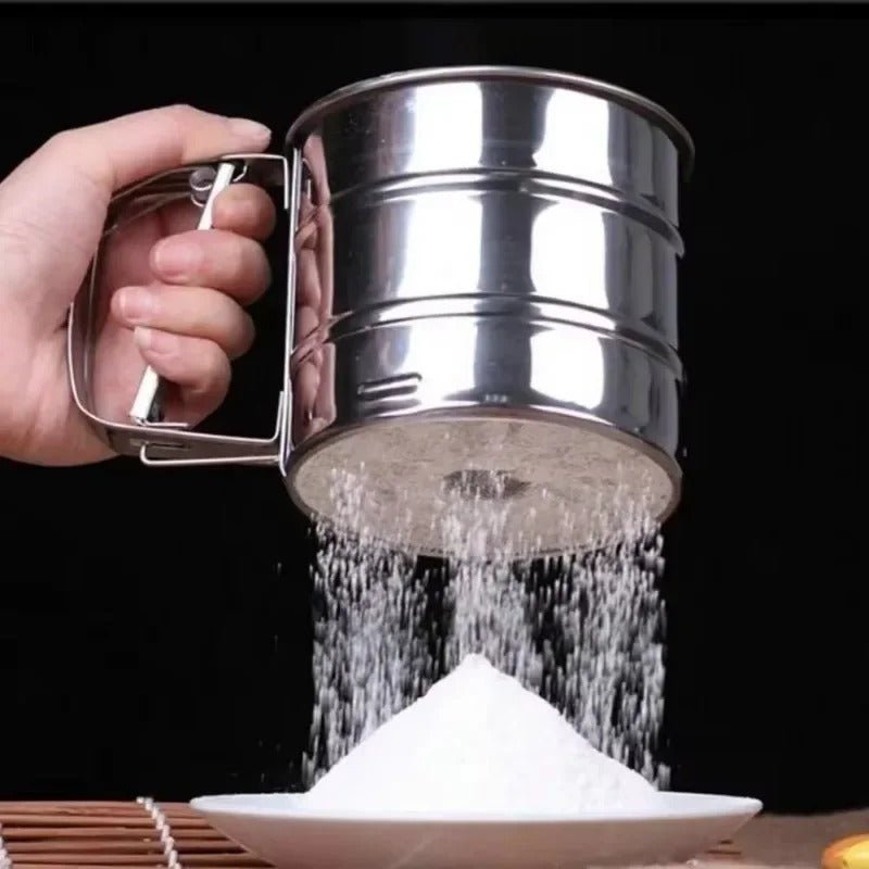 Stainless Steel Flour Sifter Handheld Cup Strainer – Baking Tool
