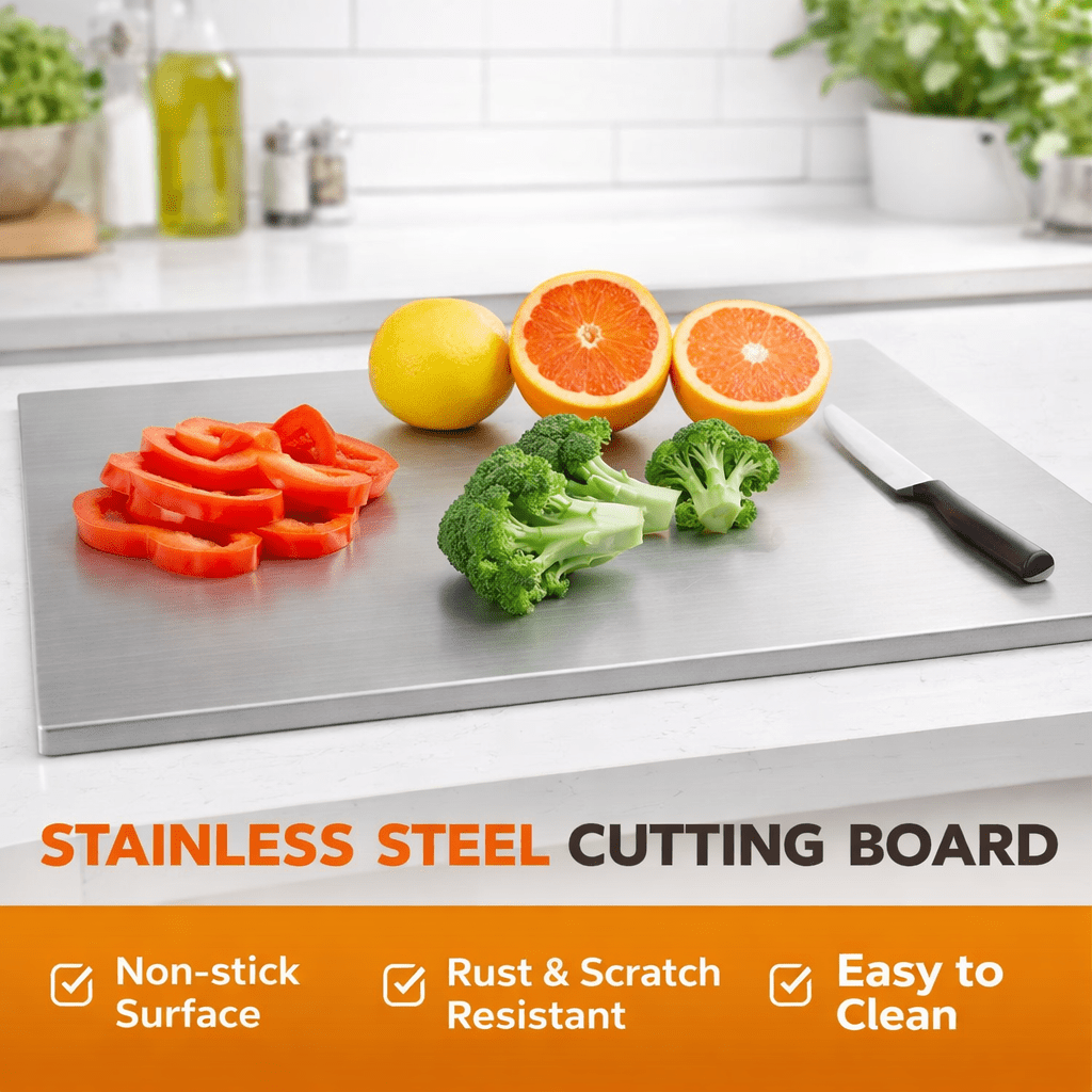 Stainless Steel Kitchen Cutting Board, Hygienic & Easy to Clean, Cutting Board