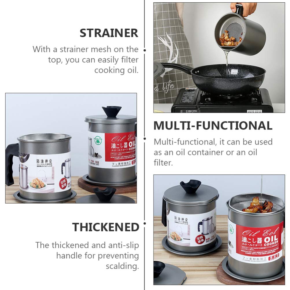 Stainless Steel Oil Filter Pot with Strainer |Kitchen Oil Container
