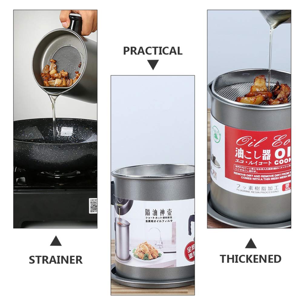 Stainless Steel Oil Filter Pot with Strainer |Kitchen Oil Container