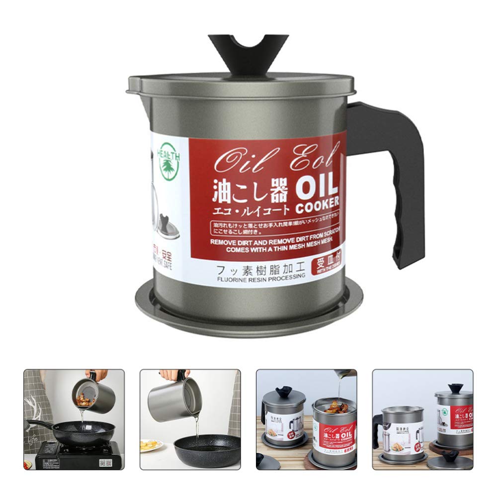 Stainless Steel Oil Filter Pot with Strainer |Kitchen Oil Container