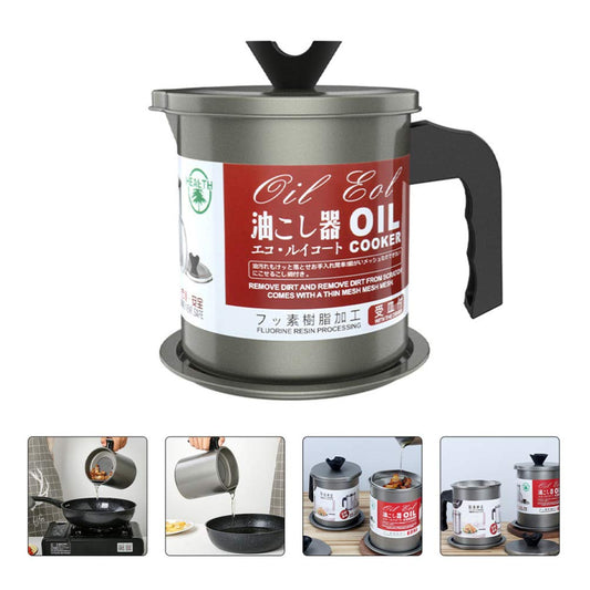 Stainless Steel Oil Filter Pot with Strainer |Kitchen Oil Container
