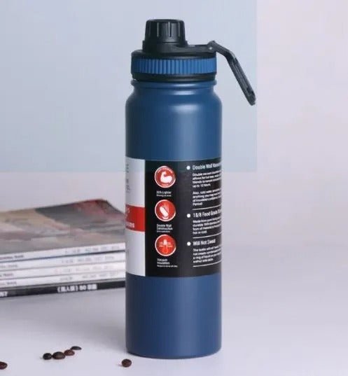 Vacuum Insulated Stainless Steel Water Bottle – Hot & Cold Leak Proof Flask 800ML