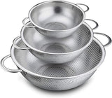 Stainless Steel Kitchen Fruit Vegetable Washing Basket, Steel Washing Filter Strainer, Micro Perforated Colander Draining, Handheld Spider Strainer