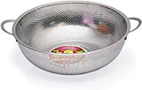 Stainless Steel Kitchen Fruit Vegetable Washing Basket, Steel Washing Filter Strainer, Micro Perforated Colander Draining, Handheld Spider Strainer