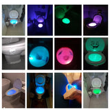 Toilet Bowl Led Sensor Lamp, Bathroom Colorful Motion Sensing Night Light, Multicolor Toilet Bowl Seat Lamp for Bathroom, Toilet Rgb Inside Light, Motion Sensor Activated Glow for Toilet Bathroom Bowl