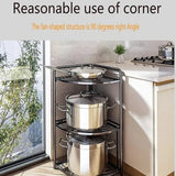 Tripod Folding Trolley Rack, Kitchen Bathroom Corner Storage Shelf, Home Snack Vegetables Storage Rack, Multifunctional Extension Parallel Trolley