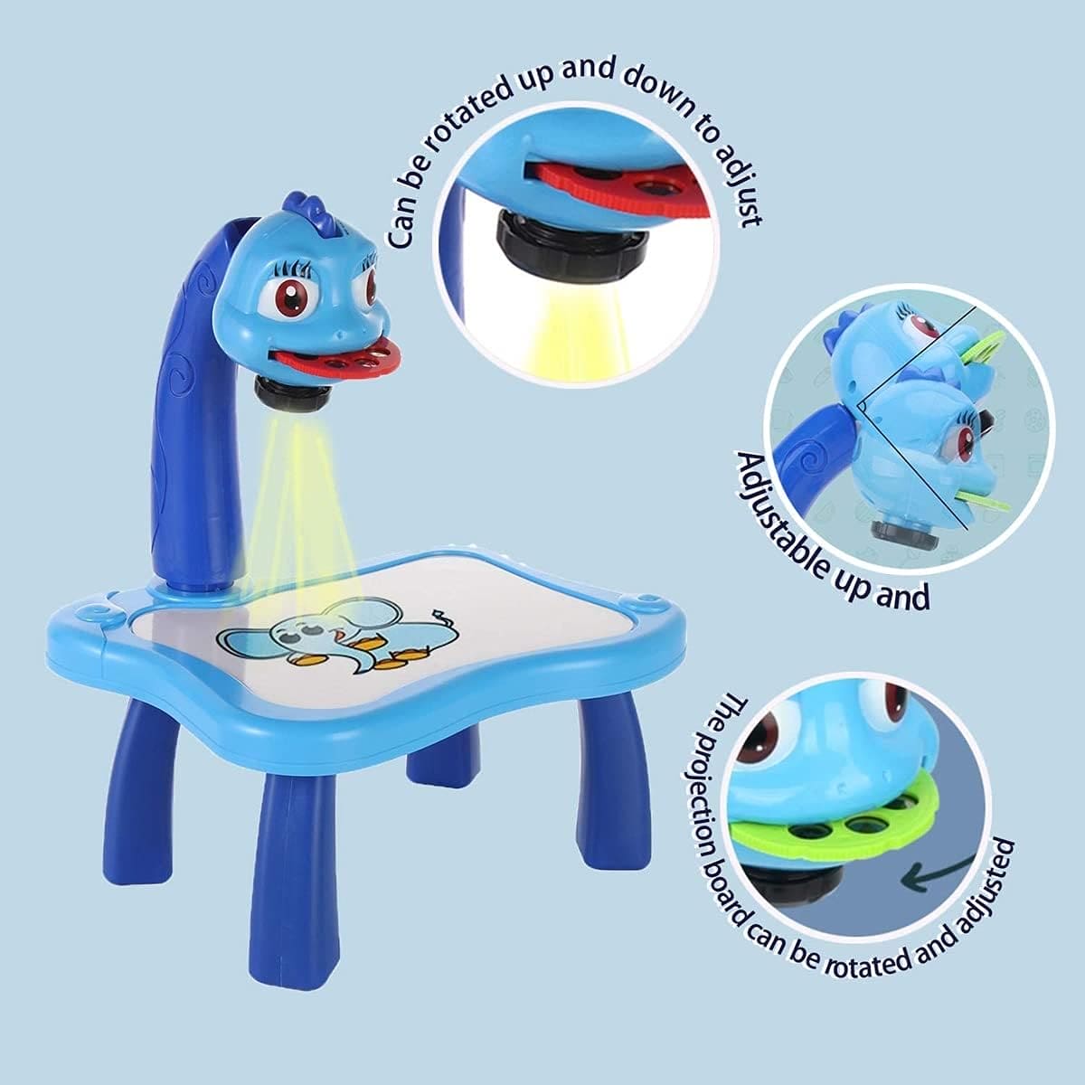 Children LED Projector Art Drawing Table Toy, Kids Painting Board Desk, Crafts Interactive Educational Learning Paint Tool, Trace and Draw Projector Toy with Light & Music, Track and Draw Learning Sketch Projector Desktop, Kid Toy Painting Drawing Table