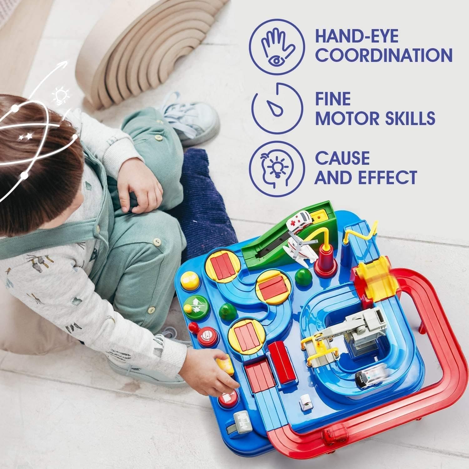 Car Racing Track Toy, Car Rescue Adventure Rail Track Toy, Brain Racing Educative Interactive Table Game, City Rescue Preschool Toy Vehicle, 3 To 6 City Car Racing Puzzle Toy, Preschool Educational Car Games Gift Toys