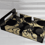 6 Slot Glass Holder Tray, Acrylic Glass Serving Tray, 6 Slot Tray with Cutout Handles, Cup Display for Kitchenware