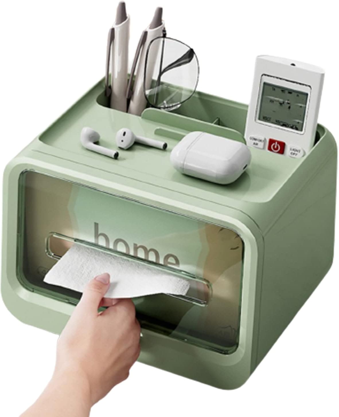Home Tissue Box, Multifunctional Storage Tissue Box, Modern Style Handkerchief Box, Tissue Paper Dispenser, Storage Napkin Case Organizer, Wet Wipes Decoration Box, Tissue Box Holder with Stationery Remote Control Box, Multipurpose Scarves Box