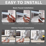 Universal Splash Filter Faucet, 720° Swivel Faucet Spray Head, Rotatable Extension Faucet Filter Nozzle, Kitchen Bathroom Pressurized Extension Foaming Faucet, Swivel Sink Chrome Faucet Aerator for Face, Eyewash, and Gargle