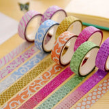 Set of 51 Decorative Tape, Art Washi Tape Storage Box, Multi Design Sticky Paper Decorative Tape, Masking Tape Organizer, Aesthetic for DIY Crafts, Gift Wrapping Tape, Decorative Tapes with Storage Box