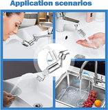 Universal Splash Filter Faucet, 720° Swivel Faucet Spray Head, Rotatable Extension Faucet Filter Nozzle, Kitchen Bathroom Pressurized Extension Foaming Faucet, Swivel Sink Chrome Faucet Aerator for Face, Eyewash, and Gargle
