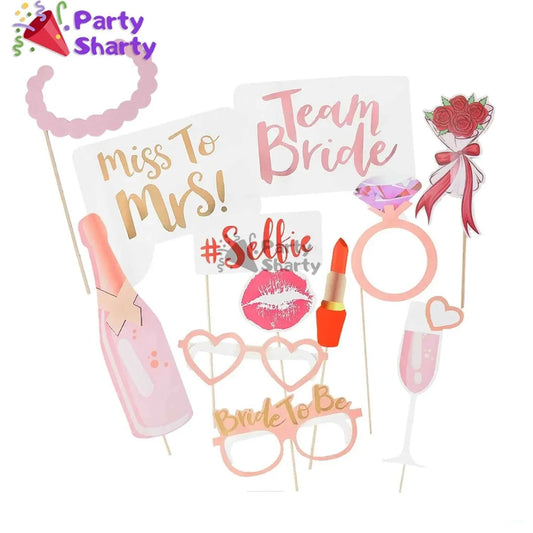 12 Pcs Bride To Be Props, Bridal Shower Photo Booth Props, Wedding Party Celebration Props, Bride to Be Props for Bachelorette Party
