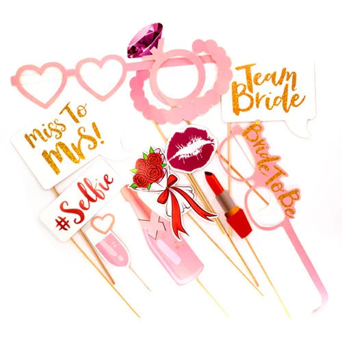 12 Pcs Bride To Be Props, Bridal Shower Photo Booth Props, Wedding Party Celebration Props, Bride to Be Props for Bachelorette Party