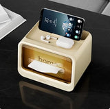 Home Tissue Box, Multifunctional Storage Tissue Box, Modern Style Handkerchief Box, Tissue Paper Dispenser, Storage Napkin Case Organizer, Wet Wipes Decoration Box, Tissue Box Holder with Stationery Remote Control Box, Multipurpose Scarves Box