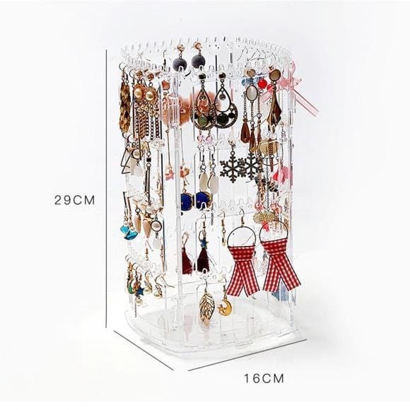 Transparent Acrylic 360° Rotating Jewelry Organizer