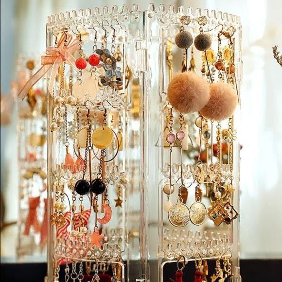 Transparent Acrylic 360° Rotating Jewelry Organizer
