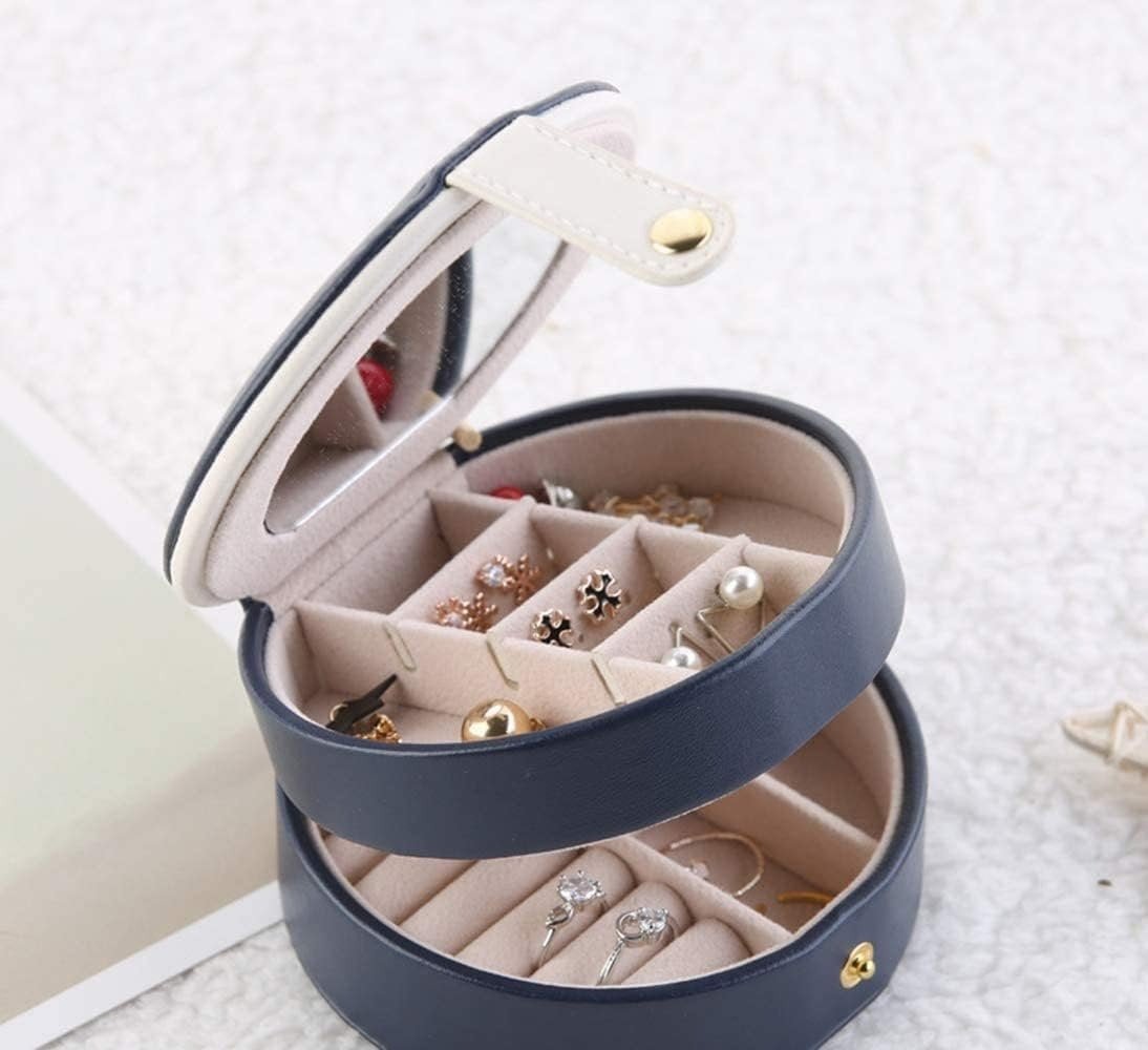 Travel Jewelry Box Mini (Round Shape) – Compact Portable Jewelry Organizer