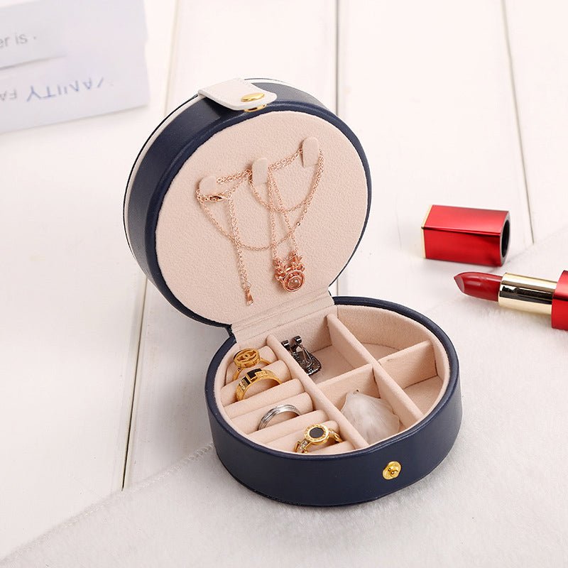 Travel Jewelry Box Mini (Round Shape) – Compact Portable Jewelry Organizer