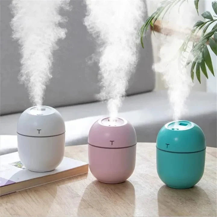 USB Portable Air Humidifier | 3‑in‑1 Cool Mist Humidifier with Silent Mode & LED Light