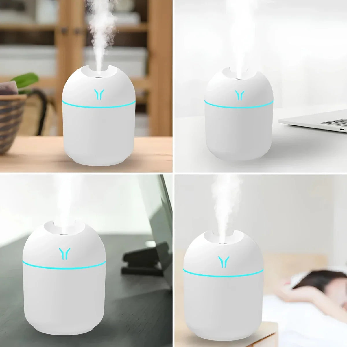 USB Portable Air Humidifier | 3‑in‑1 Cool Mist Humidifier with Silent Mode & LED Light